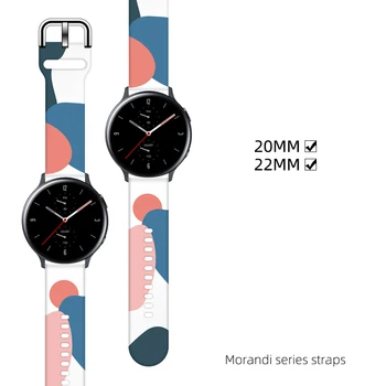 20 мм и 22 мм Силикон каишка За Samsung Galaxy Watch Gear S3 Active 2 каишка с графити За HuaMi Amazfit GTS/GTR 2 3 Huawei GT 2 band