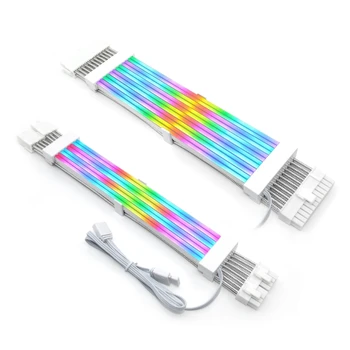 24Pin 2x8Pin 3x8Pin ARGB Led Светлинна Лента на дънната Платка удължителен кабел за Захранване ARGB Light Bar Гъвкава Светлинна Лента За PC