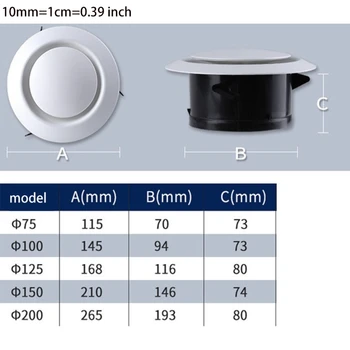 3/5 см ABS, отдушник, Регулируем Кръгла Смукателна решетка, вентилационна шапка, Въздуховод, отдушник, качество, въздух