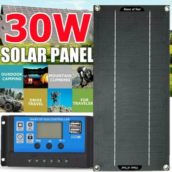 30 W Соларен панел 18 В Фотоклетка Джобно слънчево монокристаллическое зарядно устройство за походи сред природата