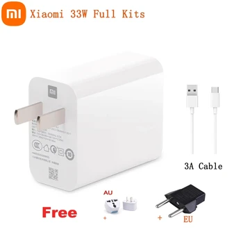 33 Вата Зарядно устройство Xiaomi US Turbo Charge Оригинален кабел type C За Xiaomi redmi note 9 POCO pro X3 nfc Mi 10 9 9t pro note 10 10X LITE