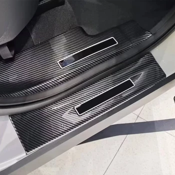 8ШТ ABS Тампон на прага на колата е от Въглеродни Влакна, защитна подплата за Mitsubishi Outlander 2023 2024