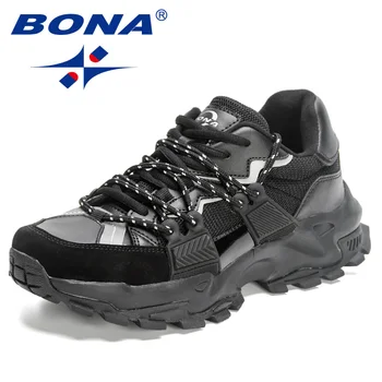 BONA 2023, нови дизайнерски мъжки леки маратонки, удобни маратонки за бягане, дишащи спортни обувки за улицата, Спортни обувки за мъже