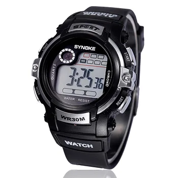 Boy Digital Led Quartz Alarm Date Sports Waterproof Wrist Watch Silver Relogio Masculino Watch Часовници Мъжки Ръчен Curren@40