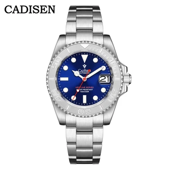 CADISEN висок клас марка мъжки механични часовници Sapphire Luxury NH35 Автоматични часовници Yacht-Master 40 Водоустойчиви часовници е от неръждаема стомана
