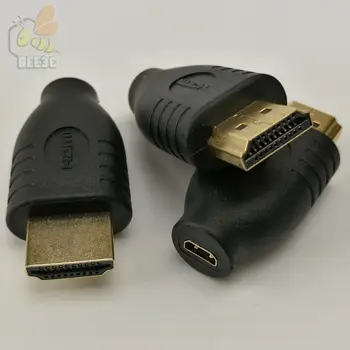 HDMI-съвместим мъжки тип A за Micro HDTV Тип D Женски адаптер, конвертор, зарядно устройство за пътуване, черен, продава на едро 300 бр.