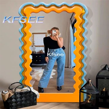 Kfsee 1 бр./компл. магазин тъкани ins 60*160 см, голяма подова огледало с вълните