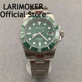 LARIMOKER fashion SUB 40 мм сапфирен кристал NH35 PT5000 miyota8215 Автоматични часовници зелени керамични bezel oyster jubilee каишка