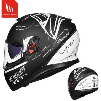 MT Нов мотоциклет шлем с двойни лещи, пълен с каска, професионален състезателен сезон мотоциклет шлем capacete мото