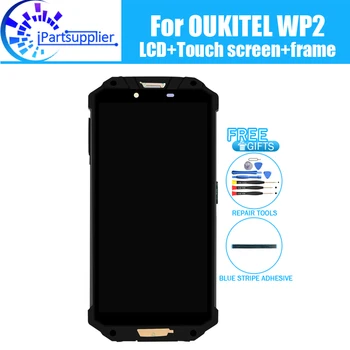 OUKITEL WP2 LCD Дисплей + Дигитайзер, сензорен екран + Рамка при събирането на 100% Оригинален LCD дисплей + Тъч Дигитайзер за OUKITEL WP2