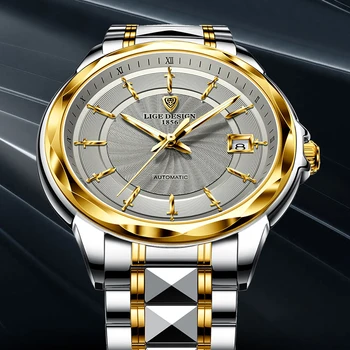 Relogio Masculino 2020, модерен ръчен часовник LIGE, мъжки водоустойчив бизнес механични часовници с автоматично турбийоном от вольфрамовой стомана