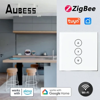 Sasha Smart Life Завеса Преминете Ролетни щори Двигател Рольставни Zigbee/Wi-Fi Bluetooth Свързан чрез Алекса Google Home