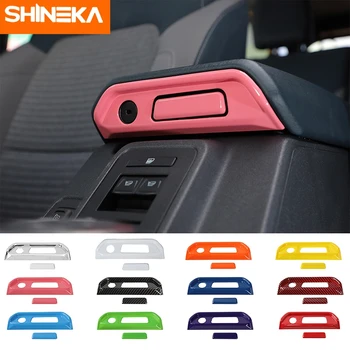 SHINEKA ABS въглеродни влакна Подлакътник Кутия за Превключвател Декоративна Капачка Тапицерия Етикети За Ford Bronco 2021 2022 Аксесоари за Интериора на Колата