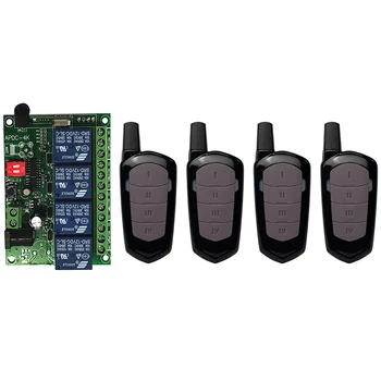 Smart Multiple DC12V 24V 433 MHz 4CH 4-Канален безжичен радиорелейное устройство RF Remote Control Switch Приемник + Предавател За гараж