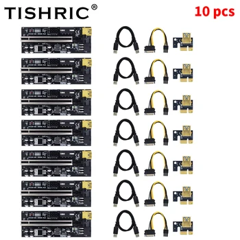 TISHRIC 10ШТ PCI-E Странично Graphics Extension VER009C Плюс PCIE PCI От 1X До 16X удължителен кабел USB 3.0 Странично Карта За Майнинга GPU Миньор