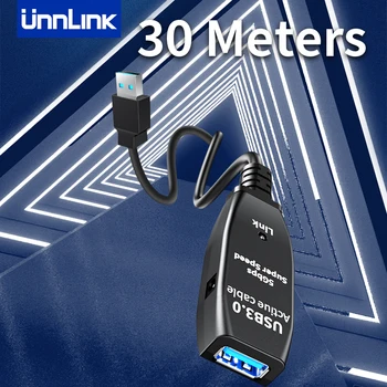 Unnlink USB 3.0 Удължител от мъжа към Жената 5-30 Метра Кабел за Предаване на Данни за Smart TV, PS4 Xbox One SSD, USB-USB конвертор
