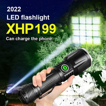 XHP199 на Най-Мощните led Фенерче USB Акумулаторна Тактическа Светкавица 18650 XHP70 Zoom IPX6 Висока Мощност Кемпинговый Фенер