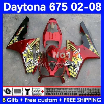 Автомобил за Daytona 675 от 2002 2003 2004 2005 2006 2007 2008 103No.9 Червен металик Daytona675 02 03 04 05 06 07 08 Инжекционный обтекател