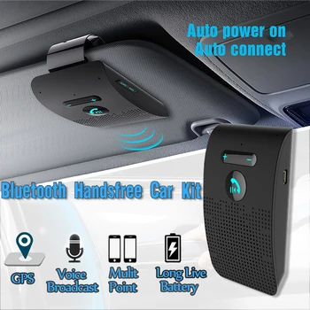 Автомобилни тонколони Bluetooth Хендсфри комплект за Кола 4.2 скоба за Слънцезащитен козирка Безжичен аудиоприемник Високоговорител Музикален плейър Двоен микрофон