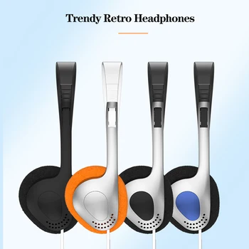 Висококачествени стерео Бас детски слушалки с микрофон, модерен ретро музикални слушалки 3.5 мм AUX, безплатна доставка