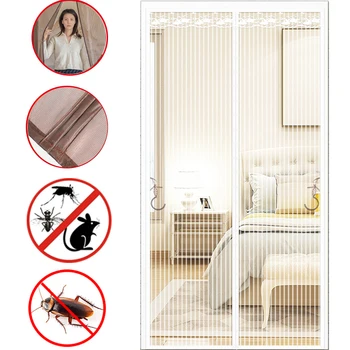 Вратата се mosquito net, Силна магнитна врата на екран, душ завеса от мухи, Автоматично затваряне, за защита от насекоми, удерживающая комари в хола