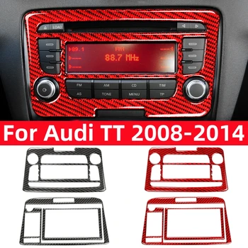 За Audi TT 8N 8J MK123 TTRS 2008-2014 Аксесоари От Въглеродни Влакна Автомобилен Център за Управление на CD Панел Рамка Капак за Декорация Стикери за Декорация