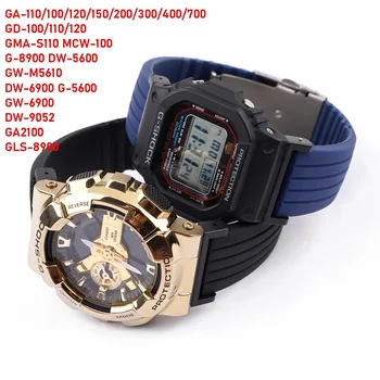 за GA110 DW5600 GA2100 DW-6900 GLS-8900 GD-100 Casio gshock Спортен Каишка за часовник за Гмуркане със сгъваем катарама Силикон Каишка за часовник