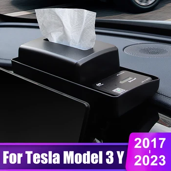 За Tesla Model 3 Y 2017- 2020 2021 2022 2023 2024 Навигационния екран Отзад Кутия за съхранение Скрит Тава за Съхранение Кутия за Салфетки Аксесоари