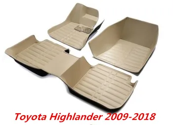 За Toyota Highlander 2009 2010 2011 2012 2013 2014 2015 2016 2017 (5/ 7 места) Подходящ 3D подложка за пода на колата луксозни Fast By EMS