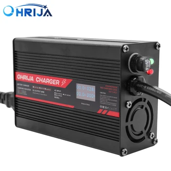 Зарядно устройство OHRIJA 54,6 V 2A Smart Aluminum Case Идеален За Бързо Зарядно Устройство С LCD дисплей 13S 48.1 V Литиево-йонна Батерия OLED Displa