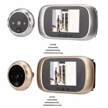 звънец, камера, цифров вратата зрителите, 2.8 инча, екран с висока разделителна способност, широкоъгълен ъгъл 90 градуса, поддържа 12 езика, врата шпионка
