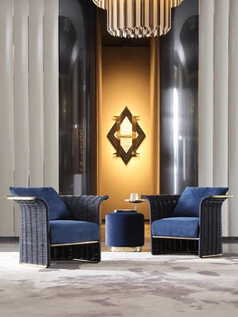 Италианско качество леко луксозно кресло за отдих в балкона Дизайнерски клубния работен разтегателен диван и фотьойл