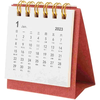 Календар Настолен Хартия Мини-Годишен Месечен Домашен Офис Нова Планер Десктоп Украса 2023 Дневен Статива Персонални Стена