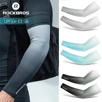 Колоездене ръкави ROCKBORS Ice Silk Лято UPF50 + Защита От Слънцето Велосипедна Топло за ръце Бързосъхнеща Спортна МТБ Пътна Хладно Велосипедна облекло