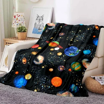 Космическа стая, покривки със звездите на Галактиката, Ультралегкое меко плюшевое фланелевое покривка за дивана-легло, офис дивана е най-добрият подарък