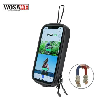 Магнитна чанта за мотоциклет WOSAWE, държач за мобилен GPS-навигация, Водоустойчива чанта за телефон със сензорен екран, предната тръба на мотоциклет