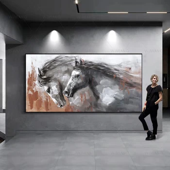Модерна HD абстрактна неблагодарна кон, платно, стенни художествена картина, платно, плакат и щампи за всекидневната, начало декор, Куадрос