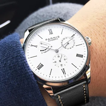 Модни Луксозни Мъжки часовник Parnis с запас от ход 41,5 мм, автоматични механични часовници самостоятелно ликвидация, Mekanik Кол Saati Relogio Automatico