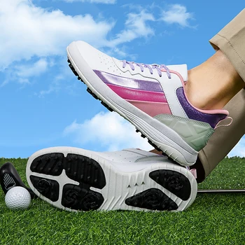 Ново записване, мъжки и дамски обувки за голф, лека обувки за голфъри, пешеходни маратонки, нескользящая луксозни обувки