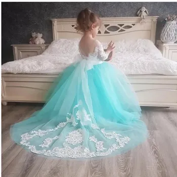 Прекрасен стикер на принцеса рокля с цветя модел за момичета, Празнична представа за рожден Ден, Причастие, детско пиано, Абитуриентски банкет, на Кръщението на децата