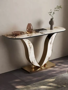 Светъл луксозен въвеждане на масата, точно срещу вратата, на входа на маса, пронизващ до стената на входа на маса, схема на дизайна, desk Ruijing