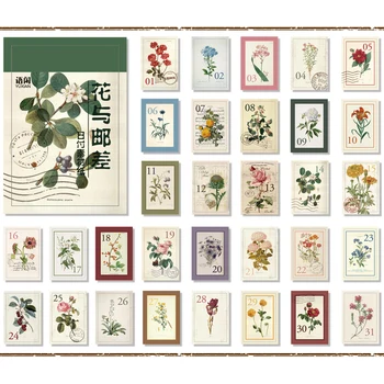 Серия ретро растения, хартиени Лепящи Бележки Цветен, прозрачен Бележник за водене на записки Дневник Стационарни люспи Албум за изрезки Декоративен Ретро
