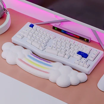 Удобна Клавиатура под формата на облак, поставка за китките, Ергономична клавиатура с паметта, Защитата на китката, Обезболяващо за офис лаптоп за геймъри