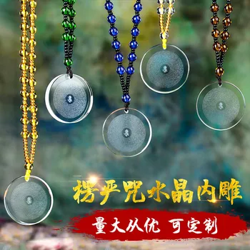 Унисекс огърлица с кристали Шурангамы, мантра, дамски будистка шестизначная мантра, амулет за Късмет, медальон във формата на Буда, украса за колата